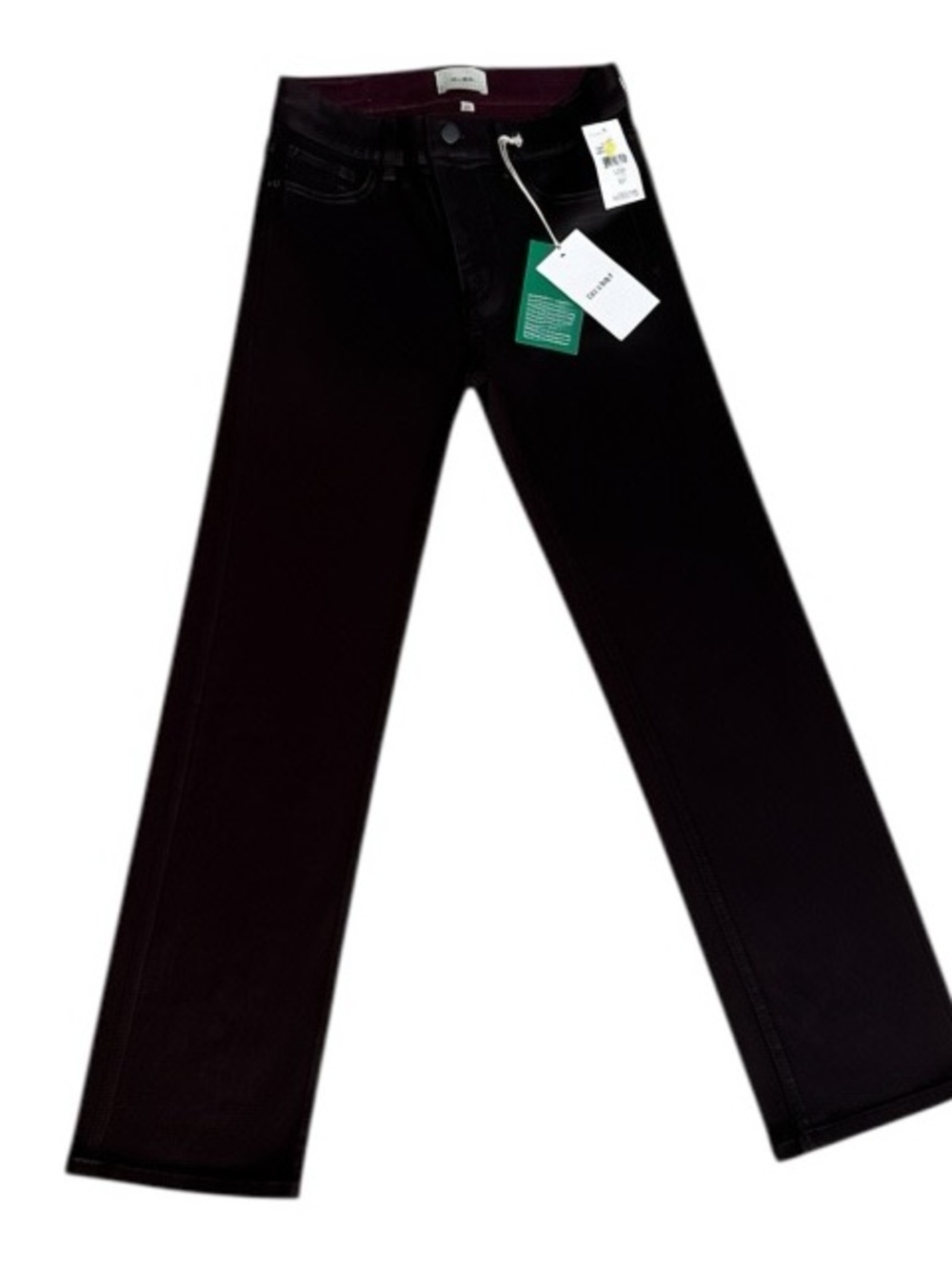 NWT DL1961 Coated Burgundy Brown High Rise Straight Leg Jeans Size 27
